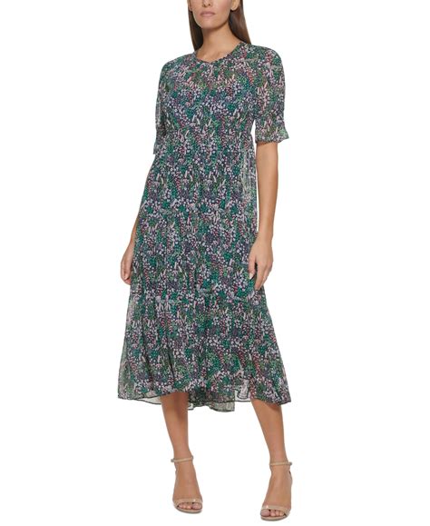 tommy hilfiger floral dresses|tommy hilfiger printed midi dress.